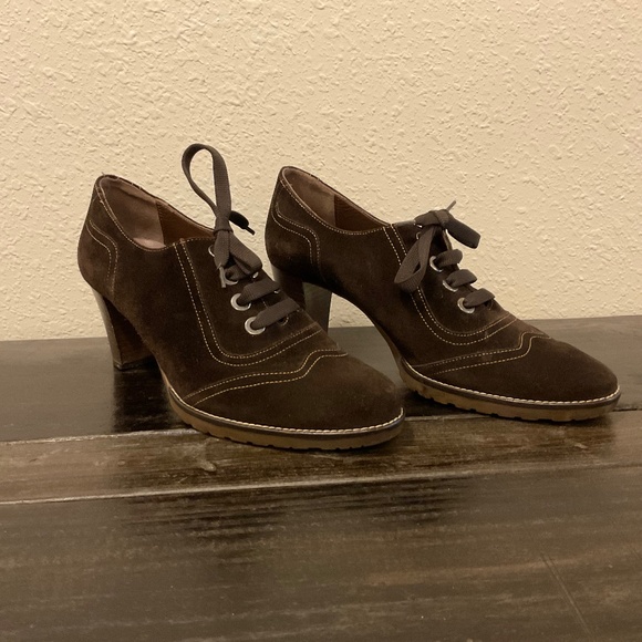 EUC, Melluso, Walk Brown Suede Retro Oxford, Italian Made, Size 40 - Picture 1 of 12